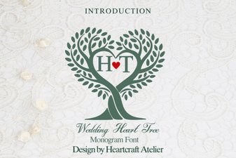 Elegant Wedding Heart Tree Font Collection